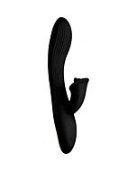 Wonder vibe - vibrador flexible con estimulador de clítoris - negro