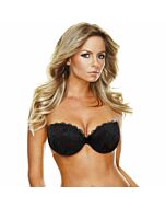 Divabra sujetador de encaje color negro sin espalda y sin tirantes a