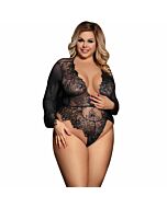 Subblime queen plus teddy escotado con flequitos