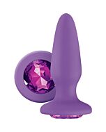 Plug de silicona con gema - rosa