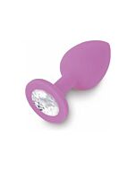 Plug anal jewellery de silicona morado / diamante