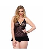 Leg avenue chemise with layered ruffle talla grande