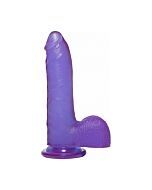 Crystal jellies pene con testículos 18cm - morado