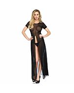 Leg avenue vestido largo transparente con abertura frontal talla m/l
