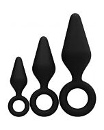 Kit de 3 plugs silicona - negro