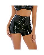 Slick ties vinyl shorts negro