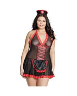 Disfraz nurse babydoll - negro y rojo