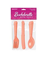 Bachelorette set de cuberteria en forma de pene 24 pzs