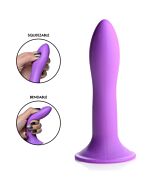 Squeezable slender dildo silicona - morado