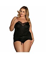 Subblime queen plus teddy negro de encajes florales