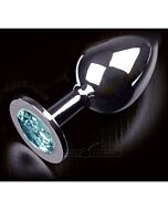 Plug anal jewellery large plata / turquesa