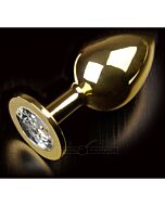 Plug largo dorado - gema cristal