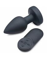 Plug anal vibrador de silicona -largo -negro