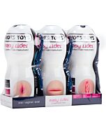 Masturbador masculino pack de 3 boca, culo y vagina