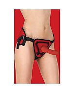 Arnés deluxe con pene silicona 20,5 cm - rojo