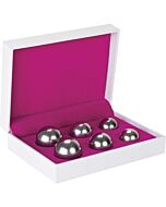 Set 6 bolas chinas ben wa balls distinto peso plateado