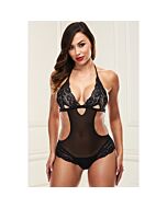 Lace teddy body - negro