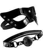 Fetish fantasy edicion limitada antifaz cuero y mordaza