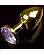 Plug anal jewellery small gold baby purple