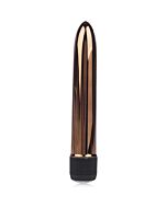 Vibrador metálico con gema oro