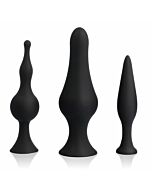 Spirit training anal plugs silicone negro 3pcs