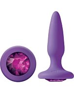 Glams mini plug silicona con gema - morado
