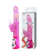 Viajero Rosa Vibrador Bunny Giratorio