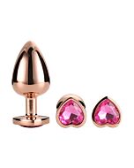 Juego de Tapones Love Rose Gold Brillante