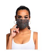 Mascarilla Glamour Rhinestone - Negro