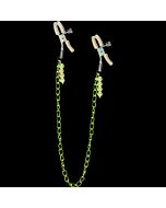 Pinzas para pezones con cadena morado