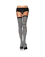 Leg avenue medias opacas a rayas negro-blanco