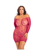 Open season off shoulder vestido de encaje - rosa