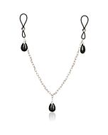 Colgantes para pezones con cadena cristal negro