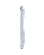 Basix pene doble de gelatina transparente 34 cm