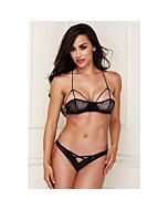 Bralette set with criss cross panty- conjunto encaje