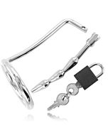 Metal hard anillo testiculos con plug uretra castidad