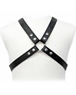 Body leather lasic harness in garment