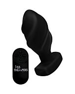 Swirled plug vibrador con mando - negro