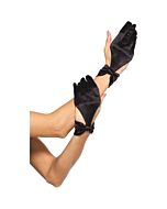 Leg avenue guantes de saten con detalle lazo la mueca negro