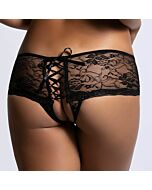 Queen lingerie panties de encaje floral abertura trasera s/m