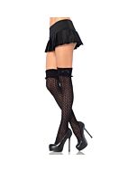 Leg avenue calcetines altos de crochet negro
