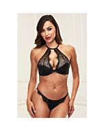 Halter conjunto encaje - negro
