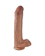 King cock pene realístico con testículos 33cm mulato