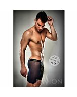 Boxer negro 026 transparente largo leather s/m
