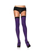 Leg avenue medias opacas a rayas negro-lila