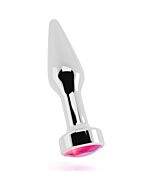 Rich r9 silver plug anal metal pink saphire 10cm