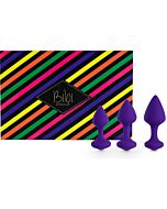 Feelztoys - bibi kit de 3 plugs silicona - morado
