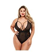 Strappy teddy with deep v - escote v