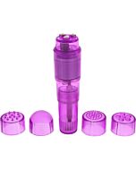 Estimulador con cabezales intercambiables morados