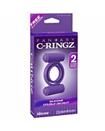 Fantasy c-ring silicone doble vibrador delight